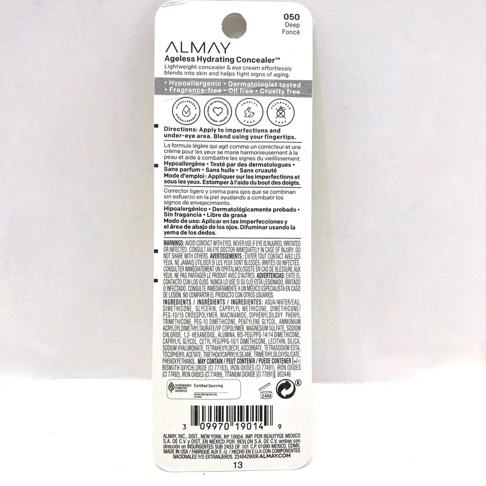 ALMAY AGELESS HYDRATING‎ CONCEALER #050 Deep Hyaluronic Acid NEW